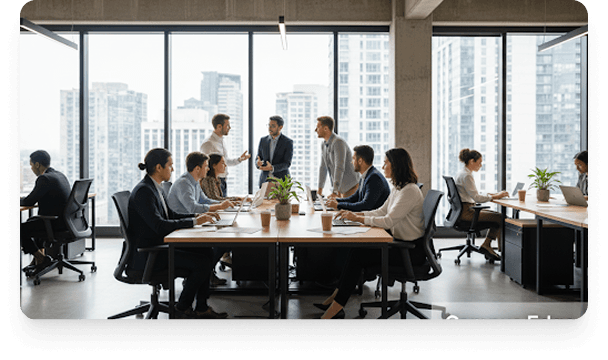 Team in a meeting room